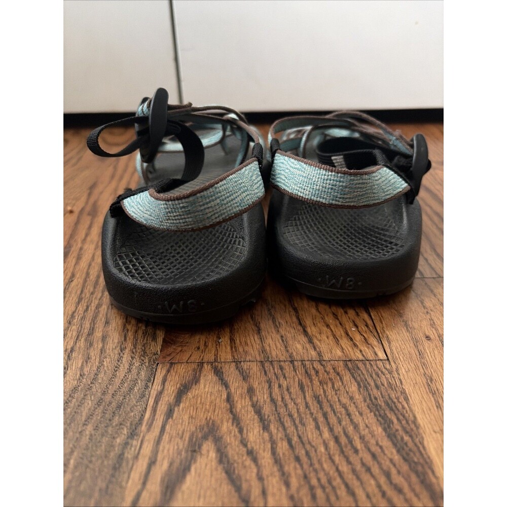 Chaco Sport Hiking Blue/Brown Sandals Strappy Toe Loop Shoe VIBRAM Sole Womens 8 - Picture 4 of 6